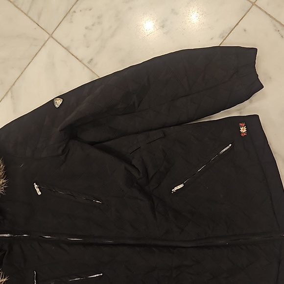 Postcard jacket with fur collar - Picture 3 of 14